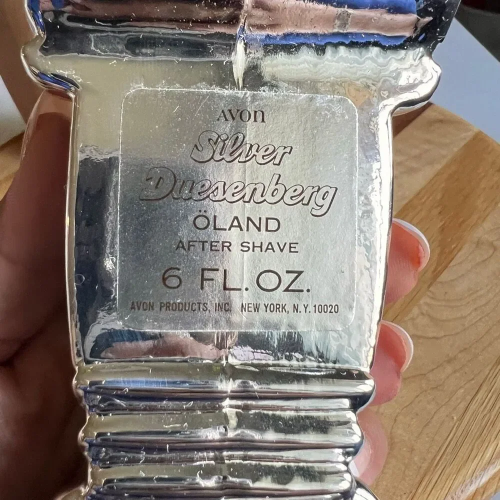 Avon Silver Duesenberg Car Decanter, which was originally marketed for Wild Coun
